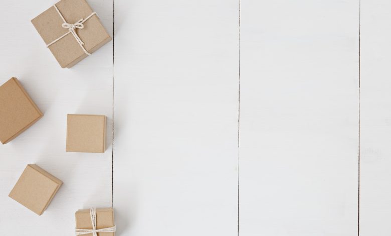 Brown paper packages on a table