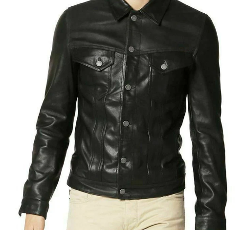 men's leather shirt